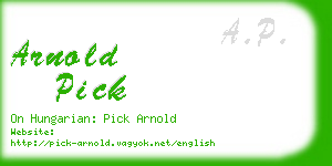 arnold pick business card